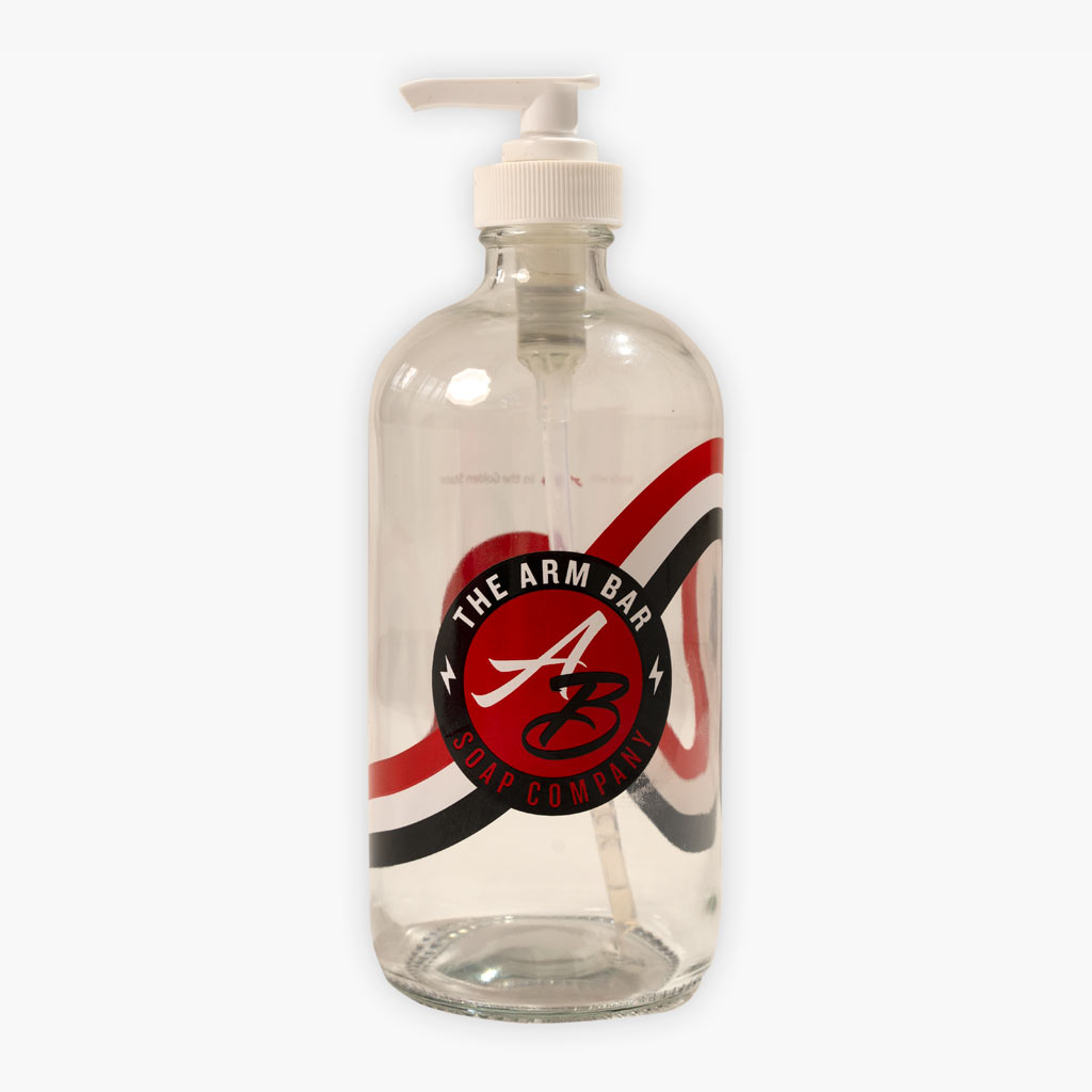 The Official Issue Glass Soap Dispenser The Arm Bar Soap Company