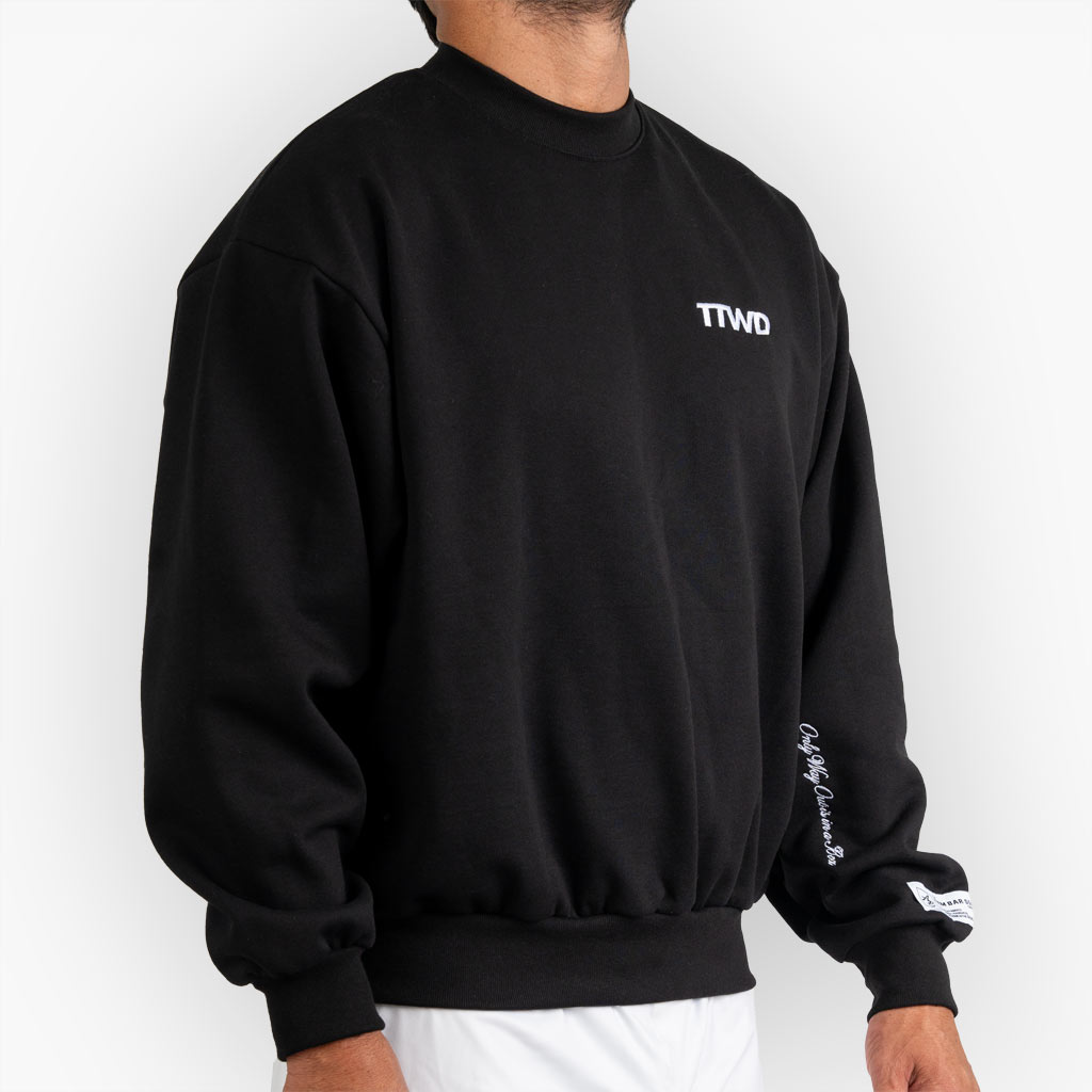 The TTWD Pure Crew Sweatshirt - BLACK – The Arm Bar Soap Company