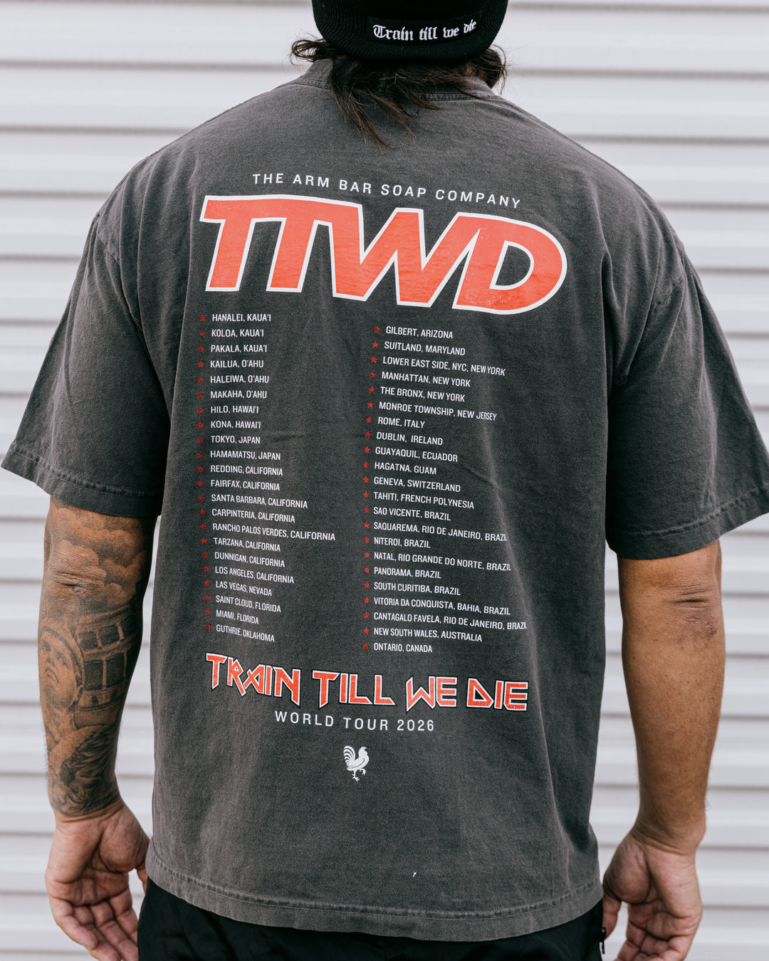 The TTWD World Tour Tee - Vintage Black – The Arm Bar Soap Company