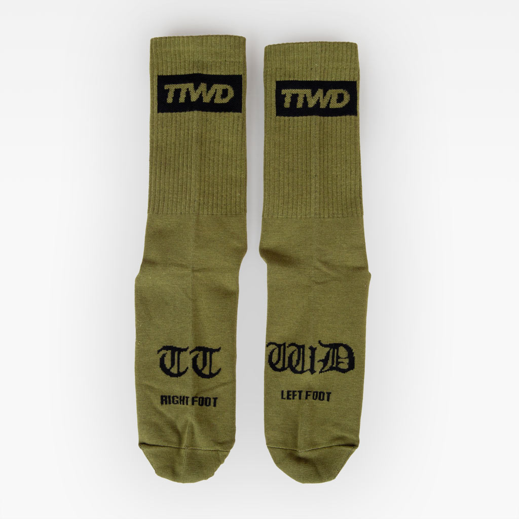 The TTWD Core Crew Socks V2 Olive Drab Green