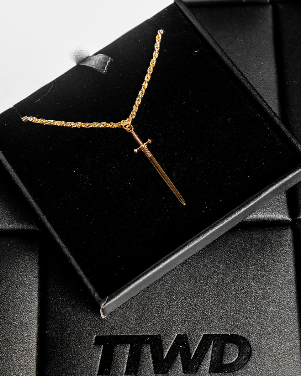 The Excalibur Gold Pendant + Gold Rope Chain - 2.5mm – The Arm Bar Soap ...